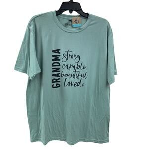 New Hand Printed Womens XL Grandma Strong Capable Loved Short Sleeve Tee Shirt